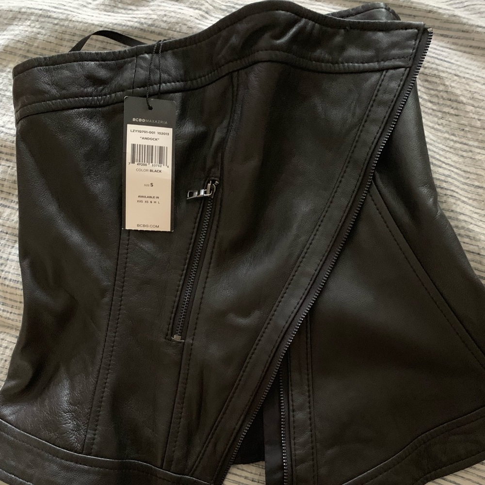 BCBG LEATHER Bustiers form fit ORIGINALLY 398.00
